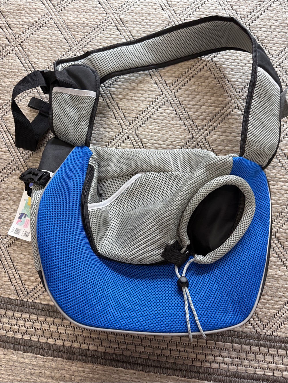 Blue and Gray Mesh Small Dog Carrier